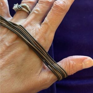 Multi-Strand chic/gold Necklace and bracelet set - Black and Gold